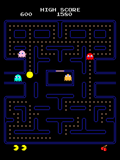 The Pac-Man playing screen.